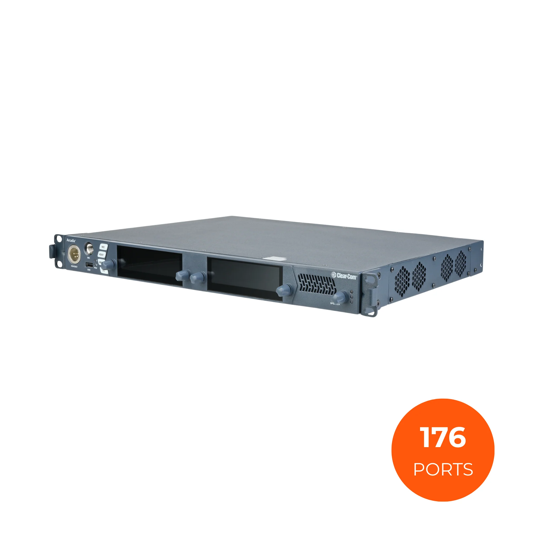 Clear-Com Arcadia Central Station: (176) Licensed Ports, 1RU, 4 pin XLR-M HS