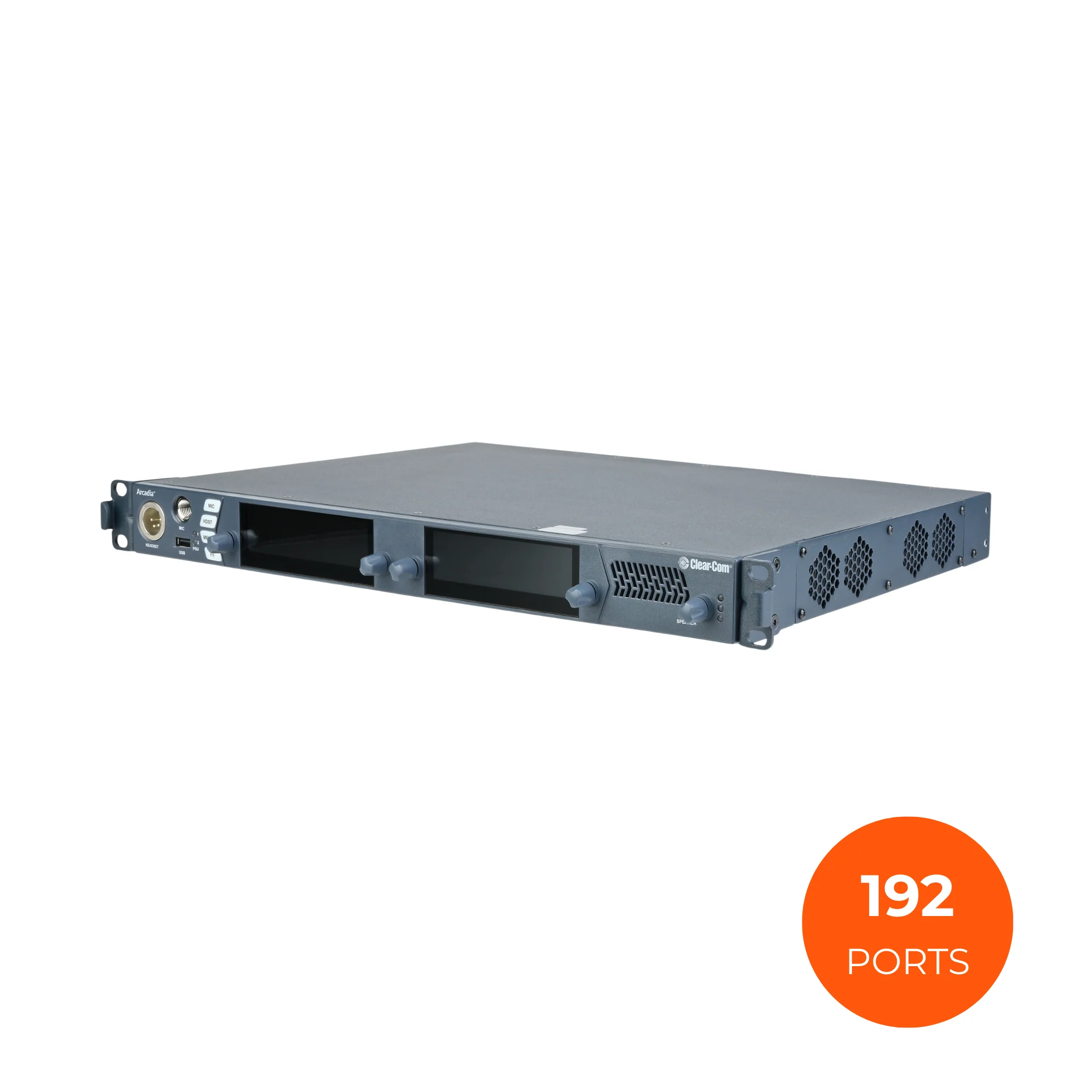 Clear-Com Arcadia Central Station: (192) Licensed Ports, 1RU, 4 pin XLR-M HS