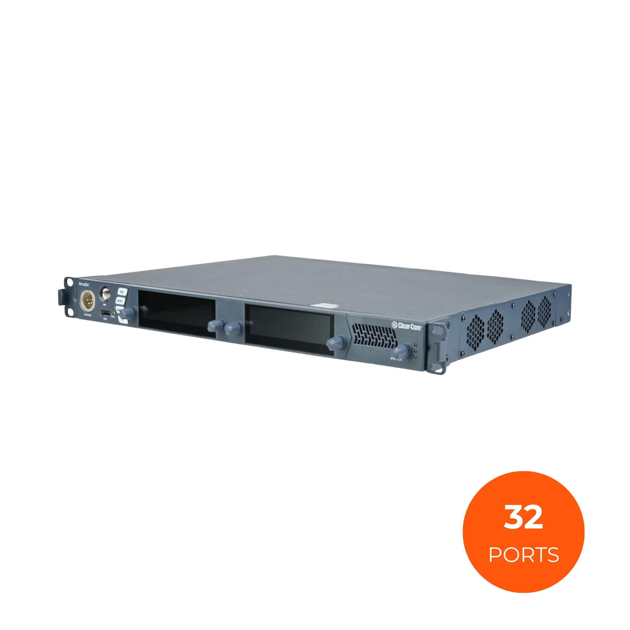 Clear-Com Arcadia Central Station: (32) Licensed Ports, 1RU, 4 pin XLR-M HS
