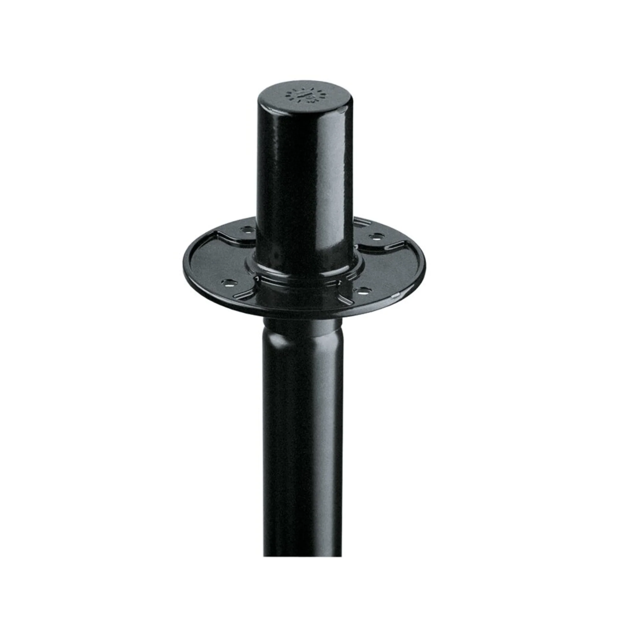 K&M 19656 flange adapter, black metal, with 6.5mm fixing holes - Image 2