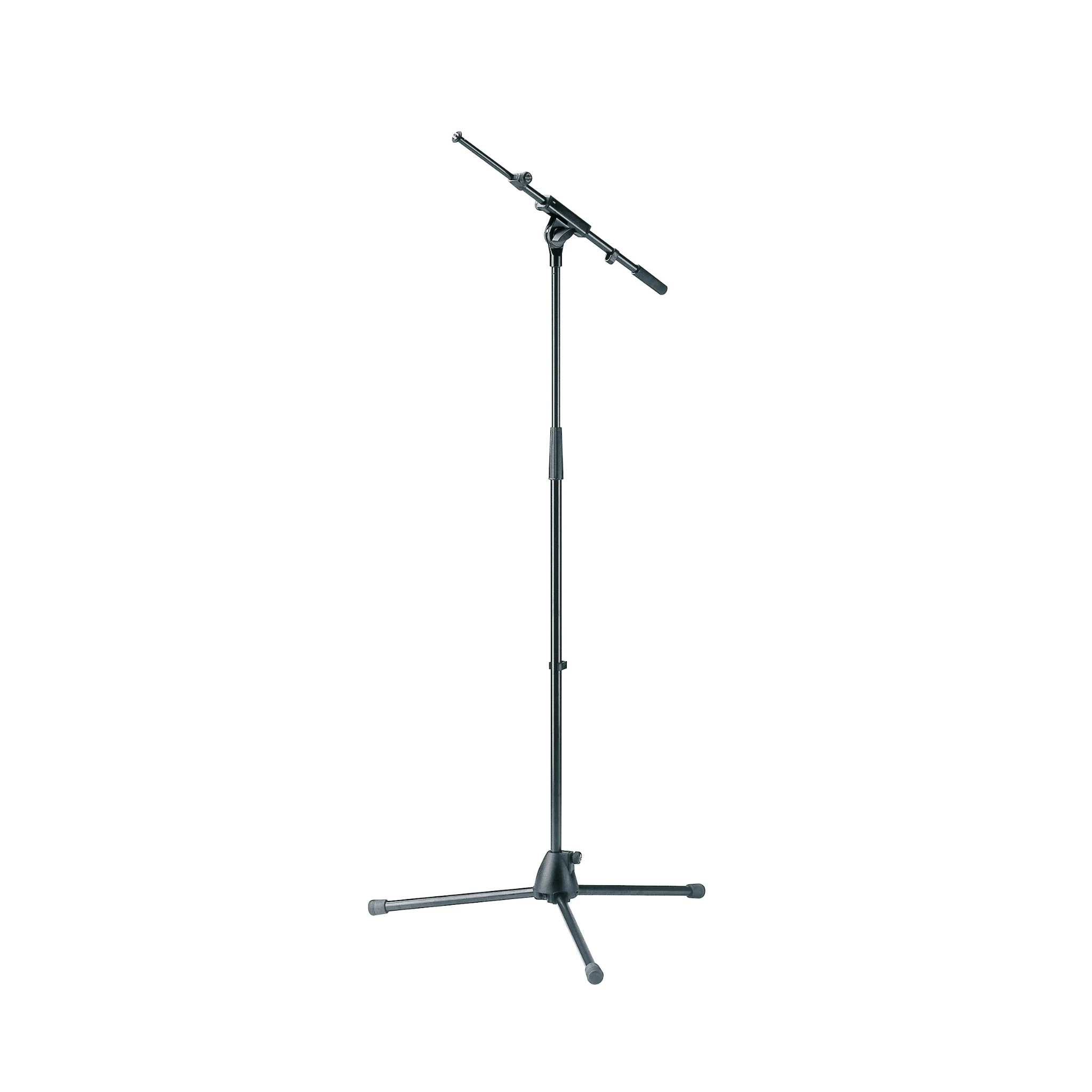 K&M 27195 microphone stand with plastic base and telescopic boom arm, black - Image 2