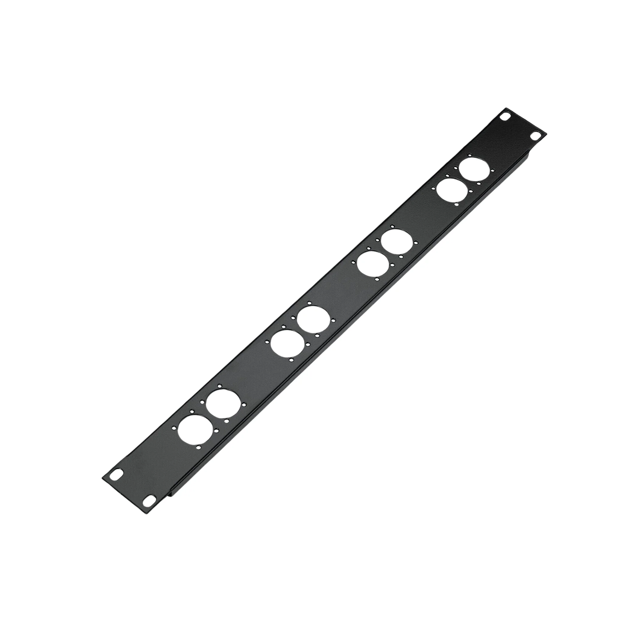 K&M 28308 8 XLR laser cut connector panel, 1U, black - Image 2