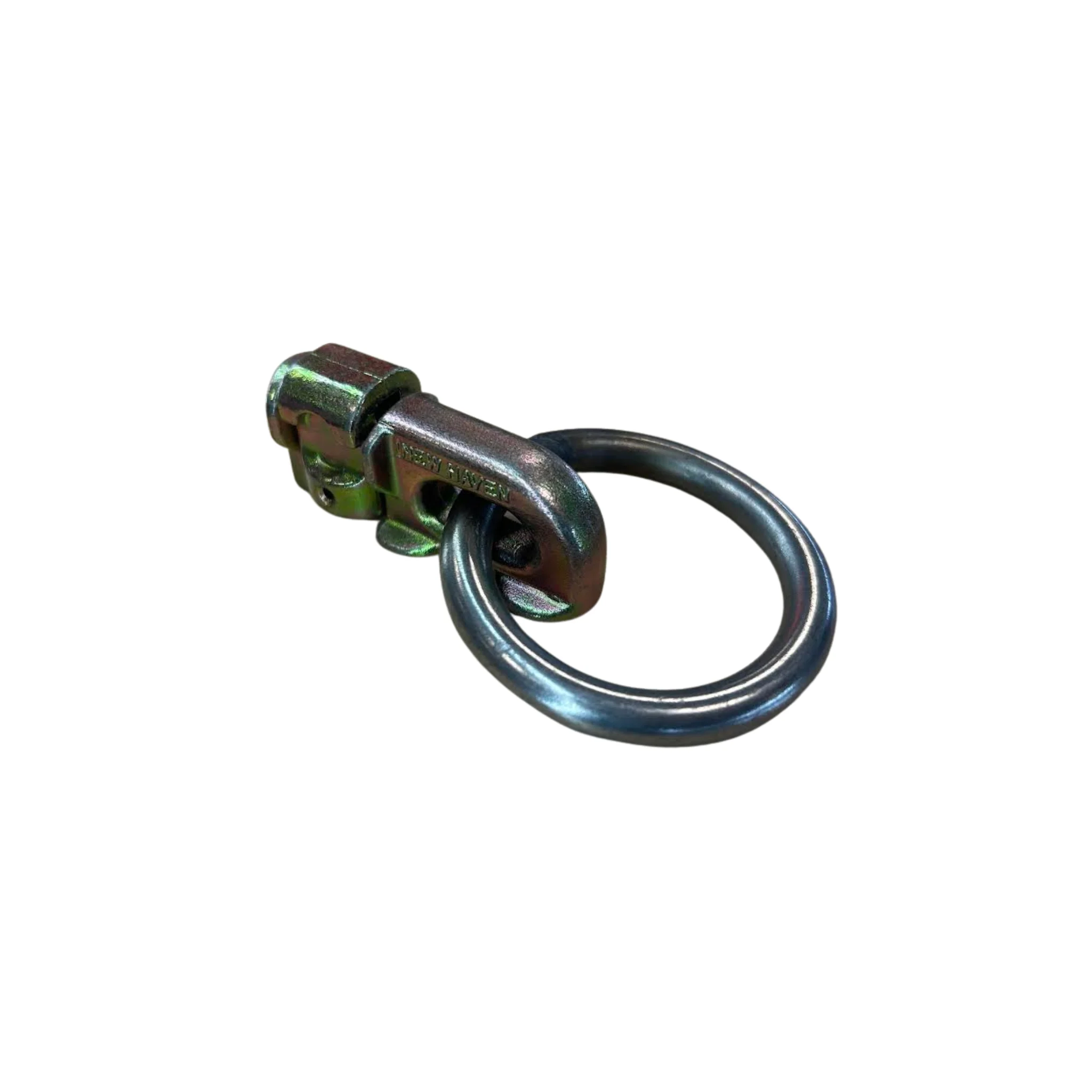 New Haven double stud fitting, gold colour, with ring
