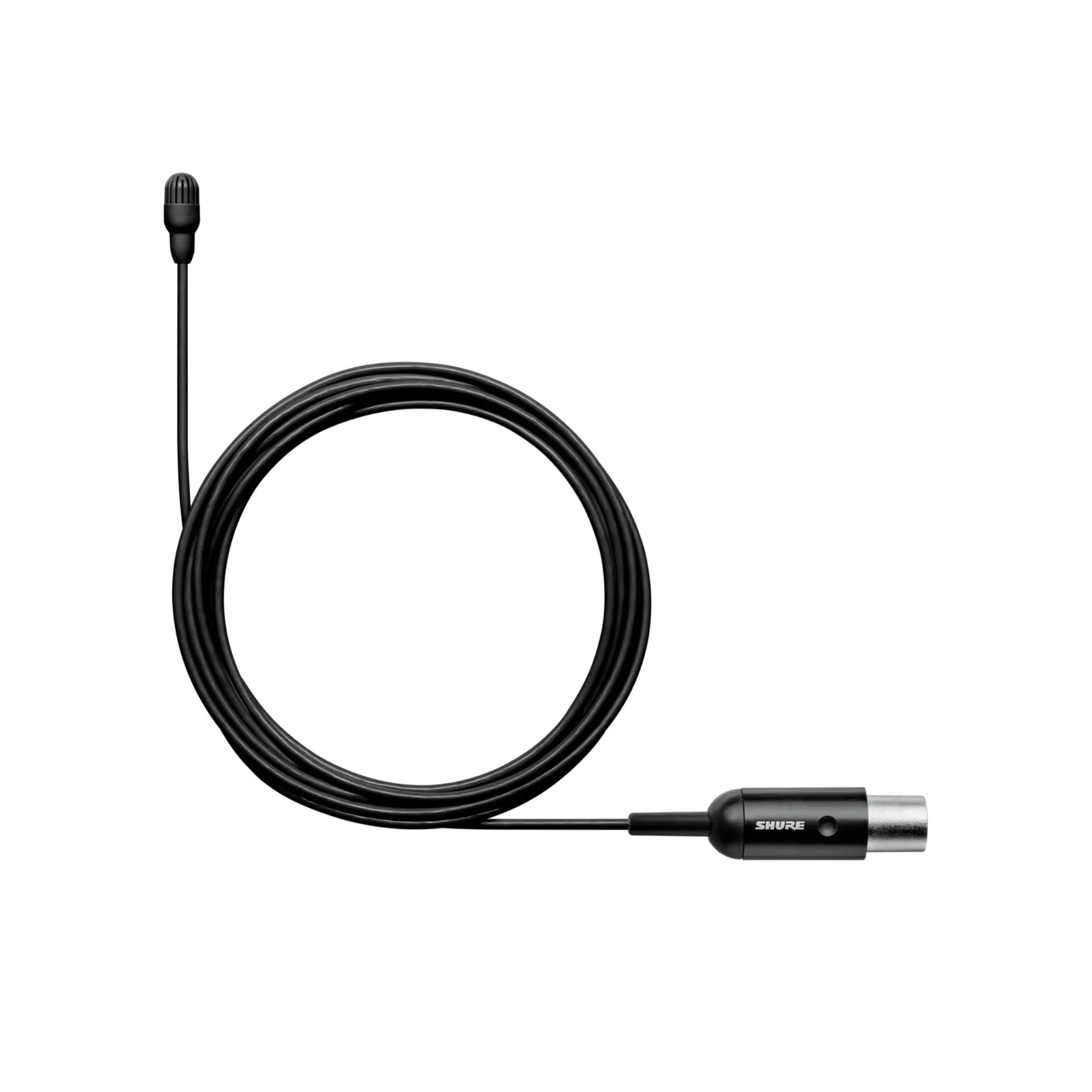 Shure Omnidirectional Condenser Microphone (Low-sens) with 1.6mm cable & MTQG connector (Black)