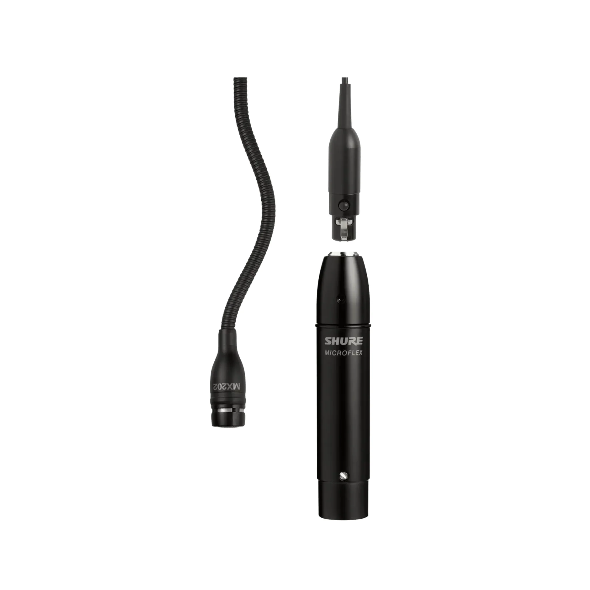 Shure overhead, in-line pre-amp, supercardioid capsule, black