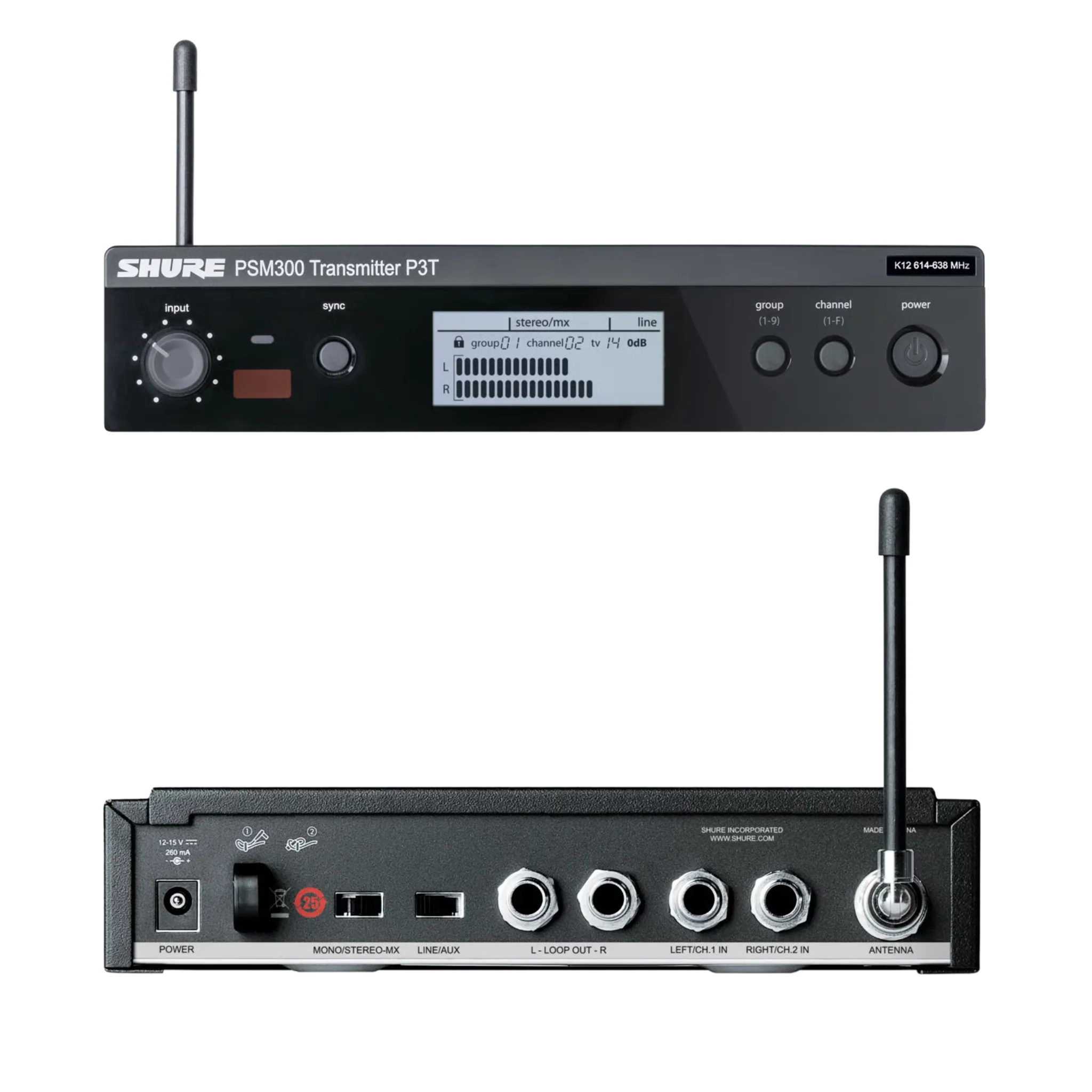Shure PSM300 Wireless IEM Transmitter, stereo